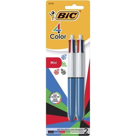 BIC Bic 2005862 1 mm 4-Color Mini Ball Pens; Assorted Color - Pack of 2 2005862